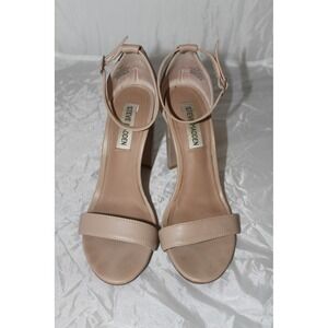 Steve Madden Carrson Blush Tan Leather Block Heel Sandals Women's Sz 7 Open Toe